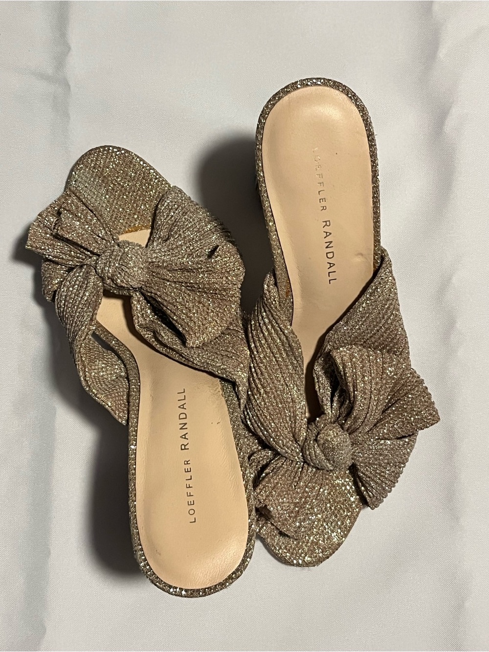 Loeffler Randall Metallic Knotted Block Heel Mules - Gold - Picture 5 of 12